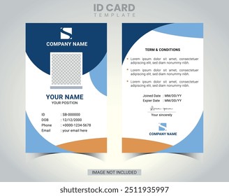 Modern and creative business id card template. corporate id card design for office employee, staff or others.