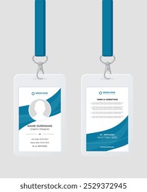 Modern and creative business id card template. corporate id card design template for office employee, staff or others. Company employee business id card template.