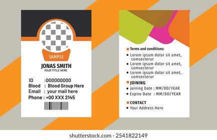 Modern and creative business id card template. corporate id card design template for office employee, staff or others. Company employee business id card