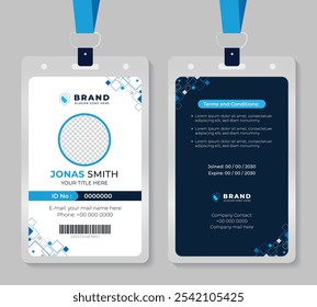Modern and creative business id card template. corporate id card design template for office employee, staff or others. Company employee business id card template.