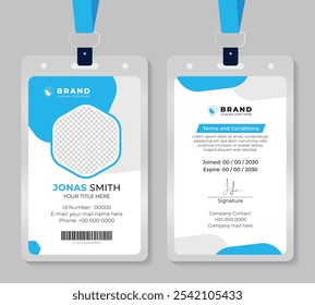 Modern and creative business id card template. corporate id card design template for office employee, staff or others. Company employee business id card template.
