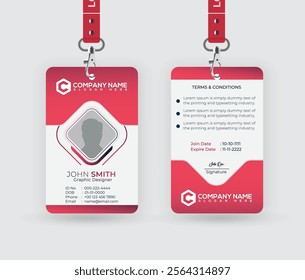 Modern and creative business id card template. corporate id card design template for office employee, staff or others. Company employee business id card template.