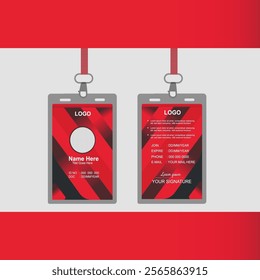 Modern and creative business id card template. corporate id card design template for office employee, staff or others. Company employee business id card.