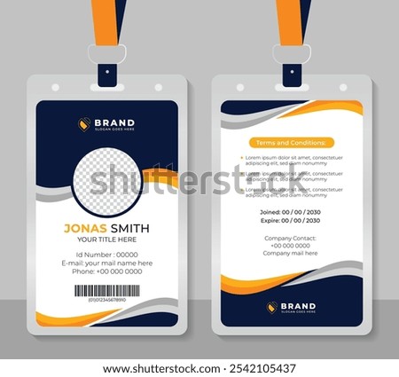 Modern and creative business id card template. corporate id card design template for office employee, staff or others. Company employee business id card template.