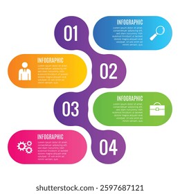 Modern creative business infographic 4 step concept chart list editable design
