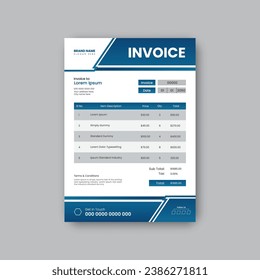 Modern creative business invoice design with digital style.