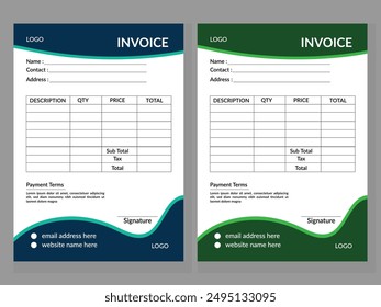 modern creative business invoice design and template layout design