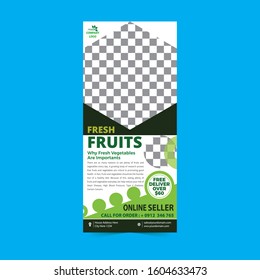 Modern and Creative Business Rack Card, Fruits Rack Card Template Designs