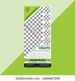 Modern and Creative Business Rack Card, Fruits Rack Card Template Designs