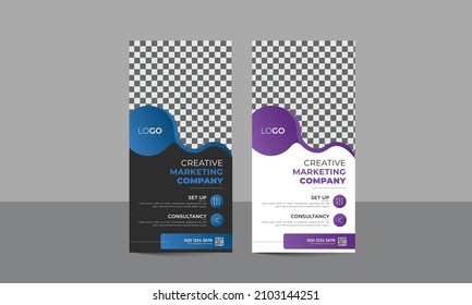 Plantilla vectorial de diseño de tarjetas Business rack moderna y creativa o de volante dl