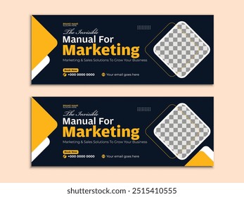 Modern creative business social media cover, web banner design template for corporate or company advertising