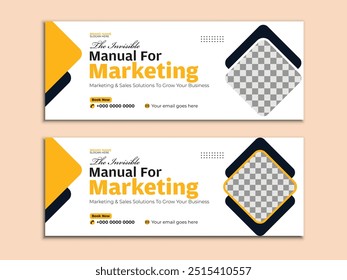 Modern creative business social media cover, web banner design template for corporate or company advertising