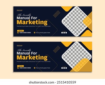 Modern creative business social media cover, web banner design template for corporate or company advertising