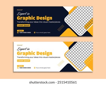 Modern creative business social media cover, web banner design template for corporate or company advertising