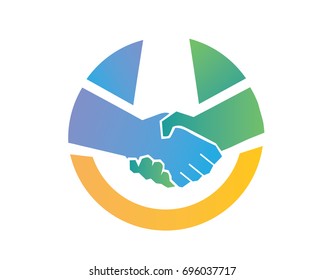 Modern Creative Business Solution Handshake Logo