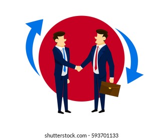 Modern Creative Business Strategy Illustration Concept - Strong Mutual Customer Relationship