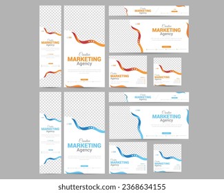 Modern and Creative Business Web Banner set design, vector template