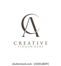 Icono de diseño creativo moderno del logotipo de CA basado en el monograma y las letras en el vector de lujo