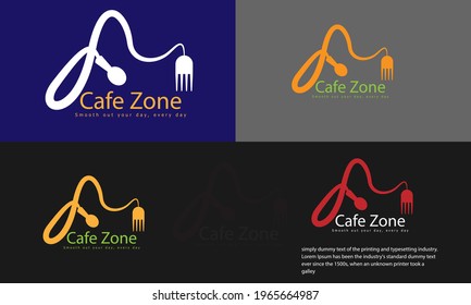 Modern creative Cafe zone restaurant logo. 
