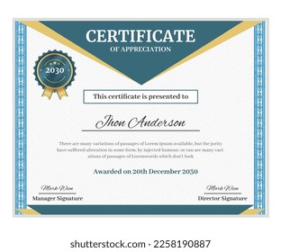 Modern Creative Certificate of appreciation Template Design