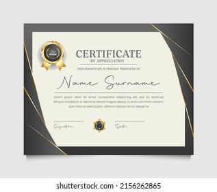 Diseño de certificados moderno y creativo  