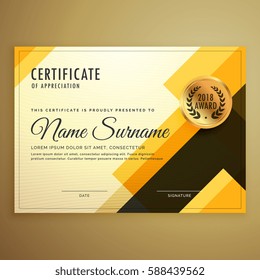 modern creative certificate design template with geometric shapes
