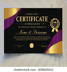 Modern and Creative Certificate Template Vector Design