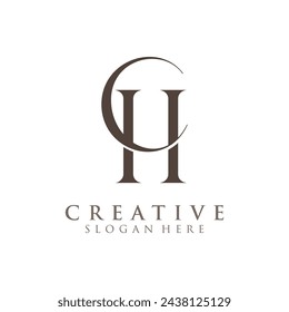 Modern Creative CH Logo Design. icon initial Based Monogram and Letters in Luxury vector