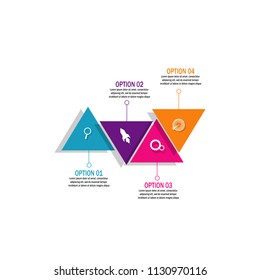 Modern creative chart data timeline template element with color triangle concept design