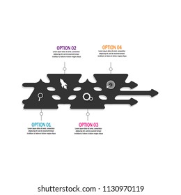 Modern creative chart data timeline template element with color triangle concept design