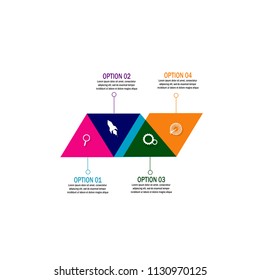 Modern creative chart data timeline template element with color triangle concept design