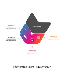 Modern creative chart data timeline template element with color triangle concept design