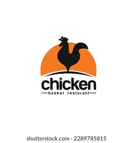 Modern and creative chicken meat restaurant logo design.