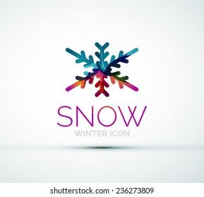 Modern Creative Christmas snowflake company logo design, frost icon