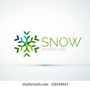 Modern Creative Christmas snowflake company logo design, frost icon