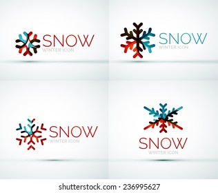 Modern Creative Christmas snowflake company logo design, frost icon