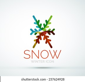 Modern Creative Christmas snowflake company logo design, frost icon