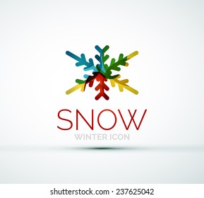 Modern Creative Christmas snowflake company logo design, frost icon