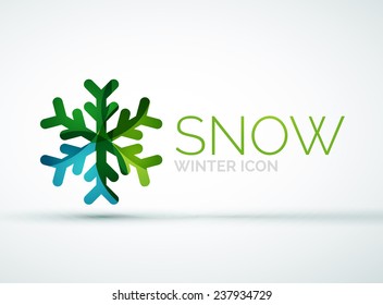 Modern Creative Christmas snowflake company logo design, frost icon