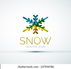 Modern Creative Christmas snowflake company logo design, frost icon