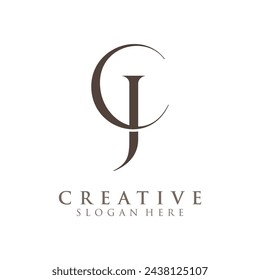 Modern Creative CJ Logo Design. icon initial Based Monogram and Letters in Luxury vector
