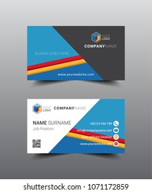 Modern creative and clean business card template design. Flat style vector illustration artwork rectangle size.