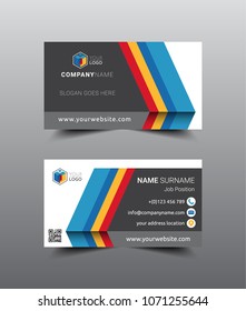 Modern creative and clean business card template design. Flat style vector illustration artwork rectangle size.