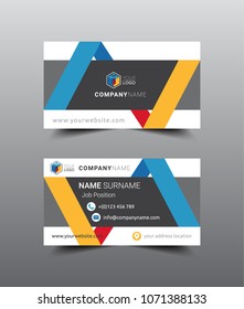 Modern creative and clean business card template design. Flat style vector illustration artwork rectangle size.