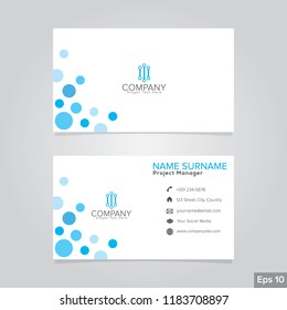 Modern creative and clean business card design background templates. Blue and white color