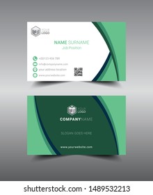 Modern creative and clean business card template design. Flat style vector illustration artwork rectangle size.