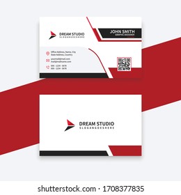 Modern creative and clean business card design background templates. Black and Red