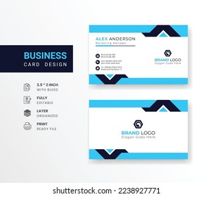 Modern Creative and Clean Business Card Template company logo and corporate visiting identity