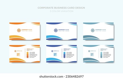 Modern Creative and Clean Business Card Template with 3 color themes.