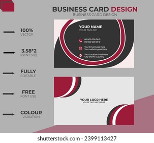  Modern Creative and Clean Business Card Template,Business card vector background.